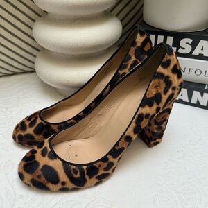 J. Crew Collection Brown and Black Block Heel Pumps